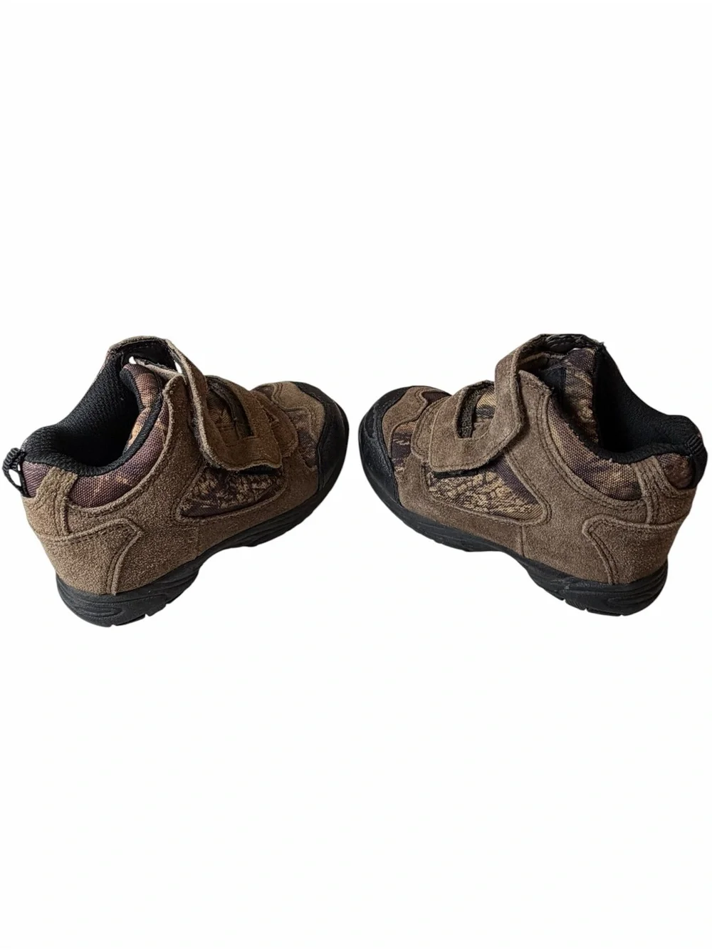Kids Brown Outdoor Suede Velcro Boots